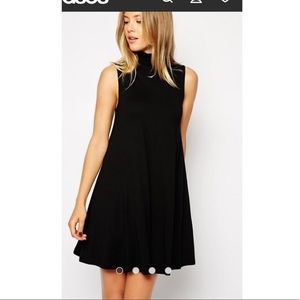 ASOS Sleeveless Swing Dress with Turtleneck